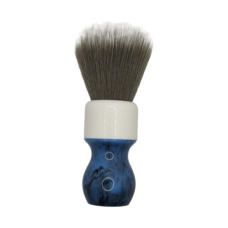 Blue & White Synthetic Shaving Brush - by Maggard Razors (Used) Shaving Brush MM Consigns (SW) 