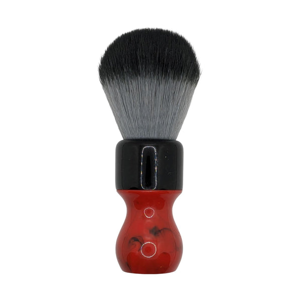 Red & Black Synthetic Shaving Brush, 24mm - by Maggard Razors (Used) Shaving Brush MM Consigns (SW) 
