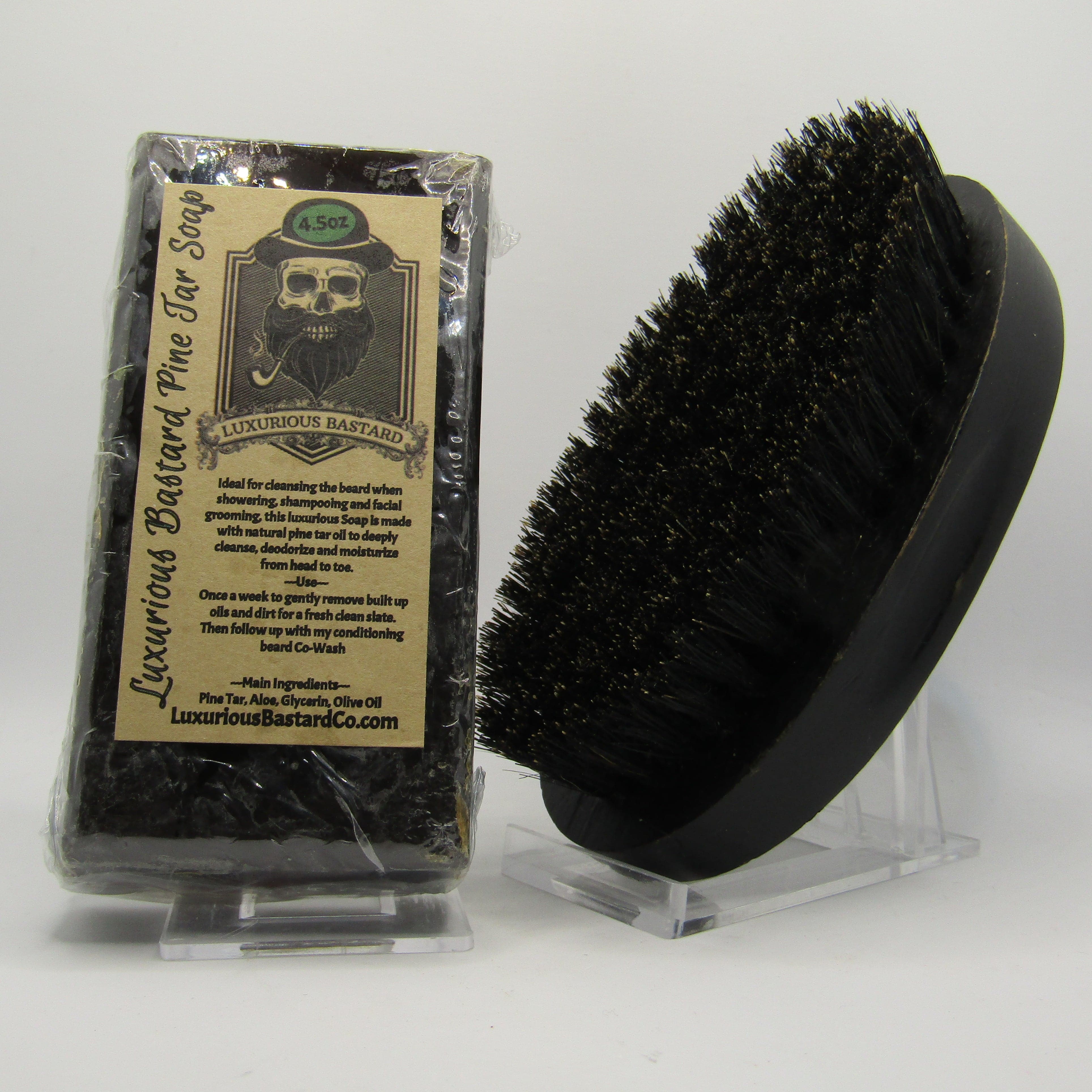 http://murphyandmcneil.com/cdn/shop/products/PineTarSoapandBeardBrush-byLuxuriousBastard.jpg?v=1690265279