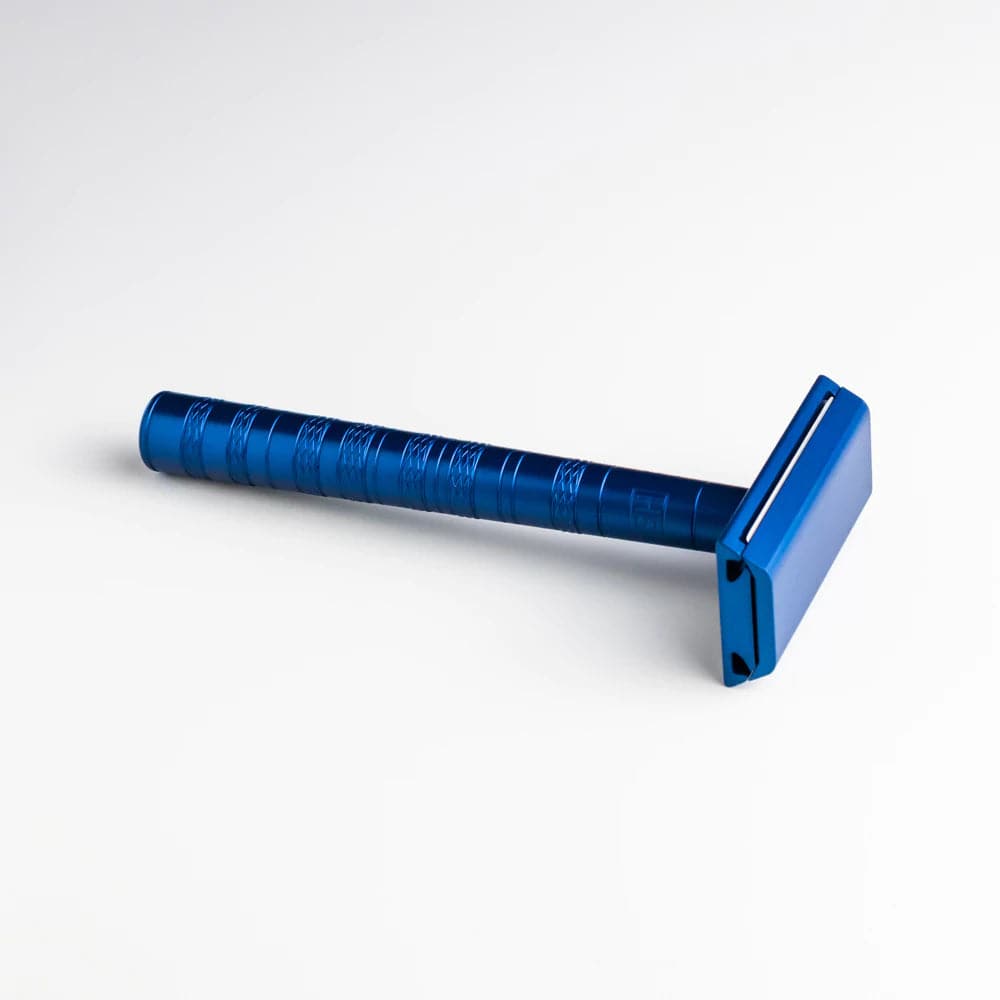 Henson AL13 Aluminum Safety Razor (Steel Blue) - by Henson Shaving