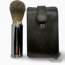 Travel Brush and Leather Case - by Rockwell Razors (Pre-Owned) Shaving Brush Murphy & McNeil Pre-Owned Shaving 