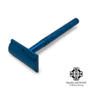 Blue Aluminum Long Handled Safety Razor - by Above the Tie (Pre-Owned) Safety Razor Murphy & McNeil Pre-Owned Shaving 