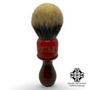Star Kambro Shaving Brush (26mm Gel Tip Bulb, Red & Woodgrain) - by Heritage Collection (Pre-Owned) Shaving Brush Murphy & McNeil Pre-Owned Shaving 