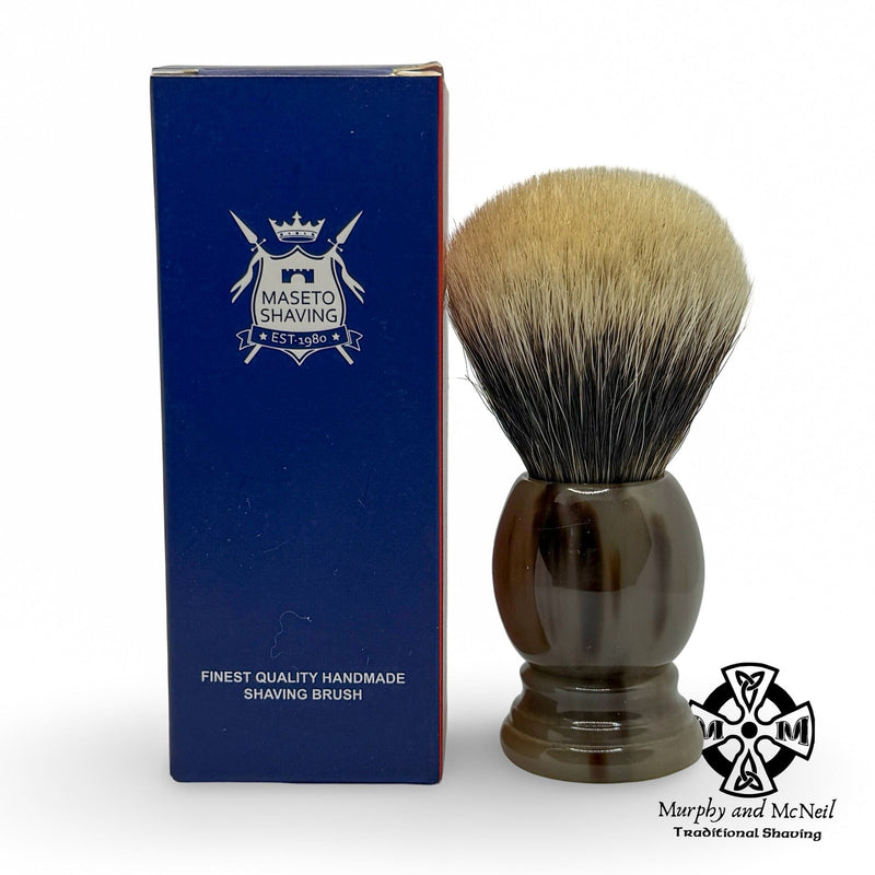 Buffalo Horn Shaving Brush (20mm) - by Maseto (Pre-Owned) Shaving Brush MM Consigns (JR2) 