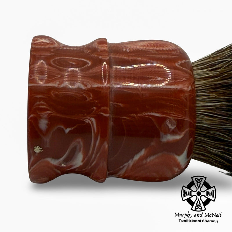 Dark Coral Chubby 3 Shaving Brush (27mm) - by Rudy Vey (Pre-Owned) Shaving Brush MM Consigns (JR2) 