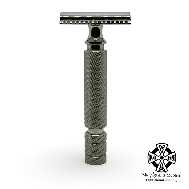 Wolfman WR1 Stainless Steel Safety Razor w/WR2 Handle & Stand - by Wolfman Razors (Pre-Owned) Safety Razor MM Consigns (JR2) 