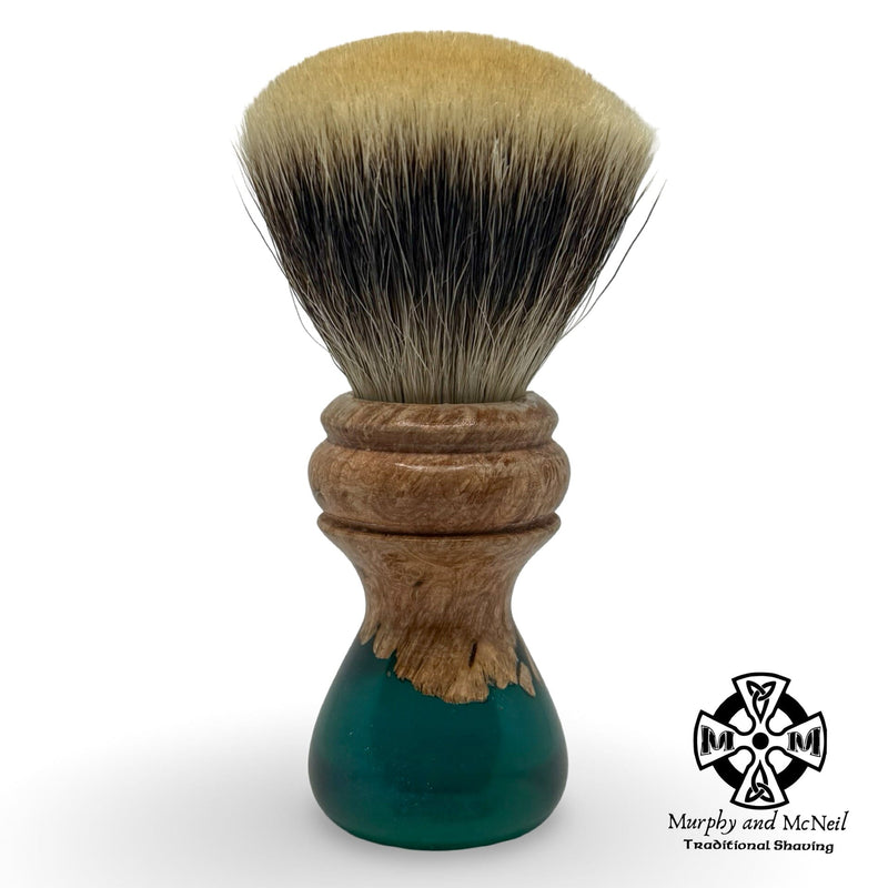 Oak Burl Hybrid Shaving Brush (26mm) - by Sawdust Creations (Pre-Owned) Shaving Brush MM Consigns (JR2) 