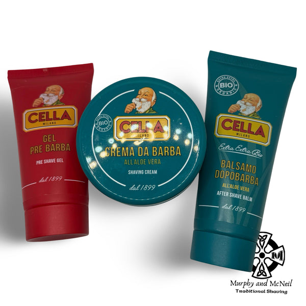 Cella Aloe Vera Shaving Soap, Pre-Shave, and Aftershave Balm (Pre-Owned) Shaving Soap Murphy & McNeil Pre-Owned Shaving 