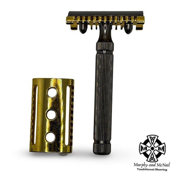 Fatip il Piccolo Special Edition Black and Gold DE Safety Razor w/Dual Heads - by Fatip (Pre-Owned) Safety Razor Murphy & McNeil Pre-Owned Shaving 