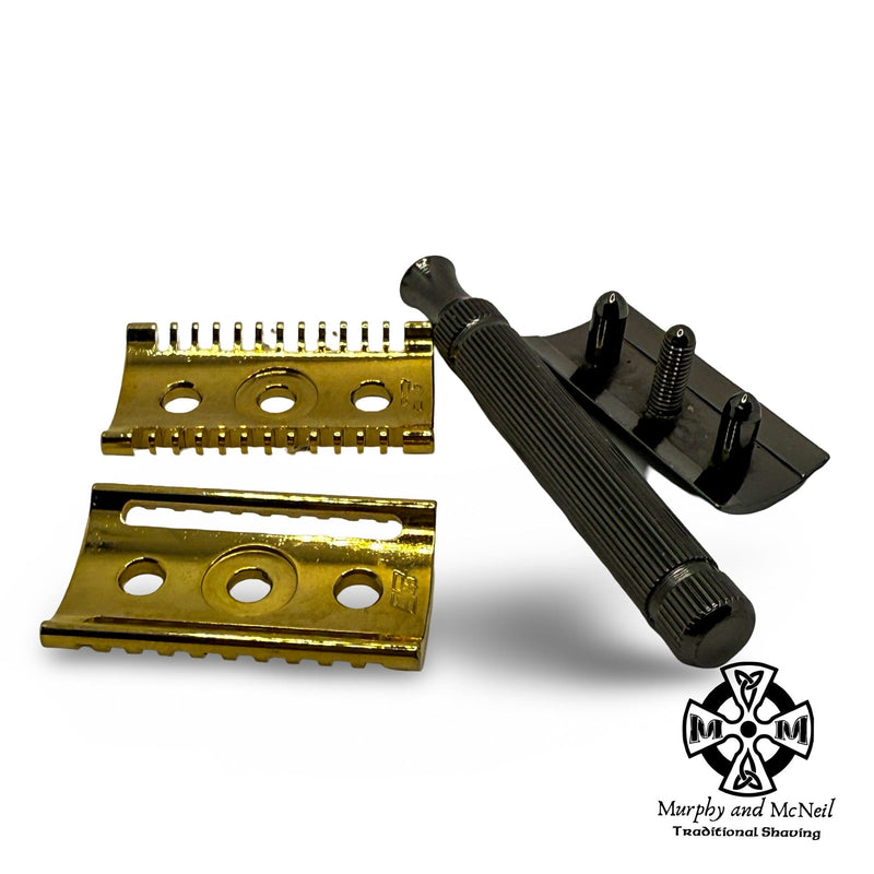 Fatip il Piccolo Special Edition Black and Gold DE Safety Razor w/Dual Heads - by Fatip (Pre-Owned) Safety Razor Murphy & McNeil Pre-Owned Shaving 