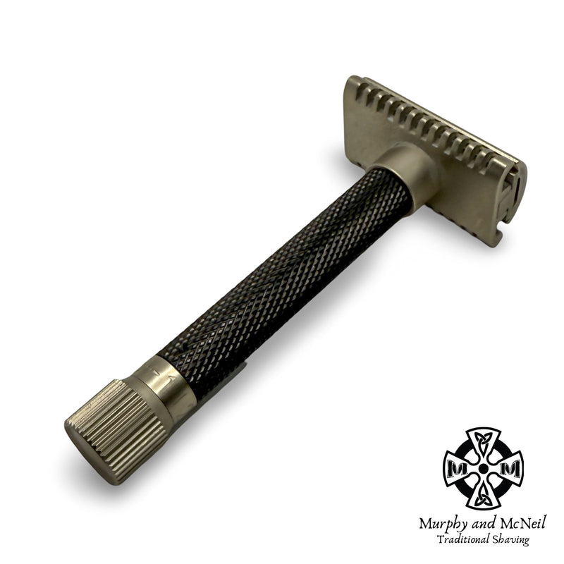 Parker Variant Adjustable Razor (Graphite - Open Comb) - by Parker (Pre-Owned) Safety Razor Murphy & McNeil Pre-Owned Shaving 