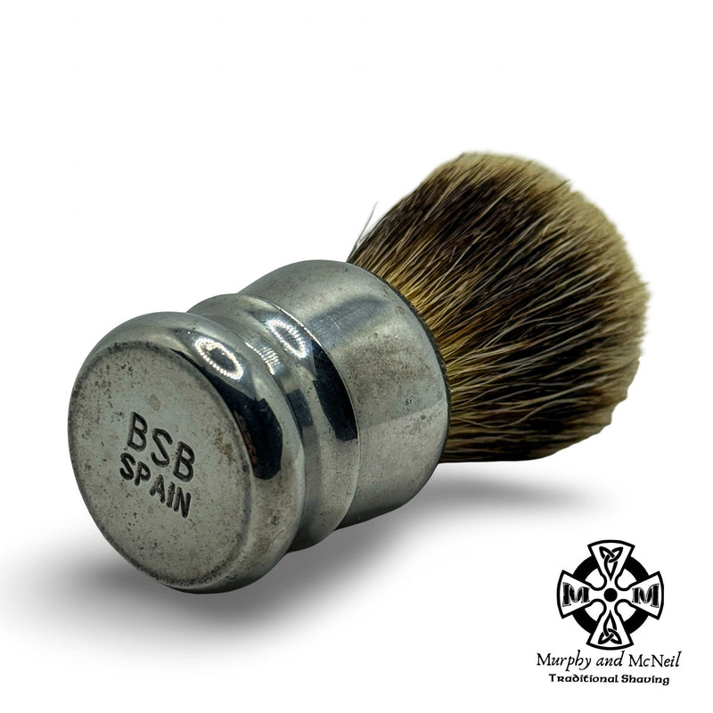 BSB Spain Stainless Steel Shaving Brush (24mm) - by BSB (Pre-Owned) Shaving Brush MM Consigns (JR2) 