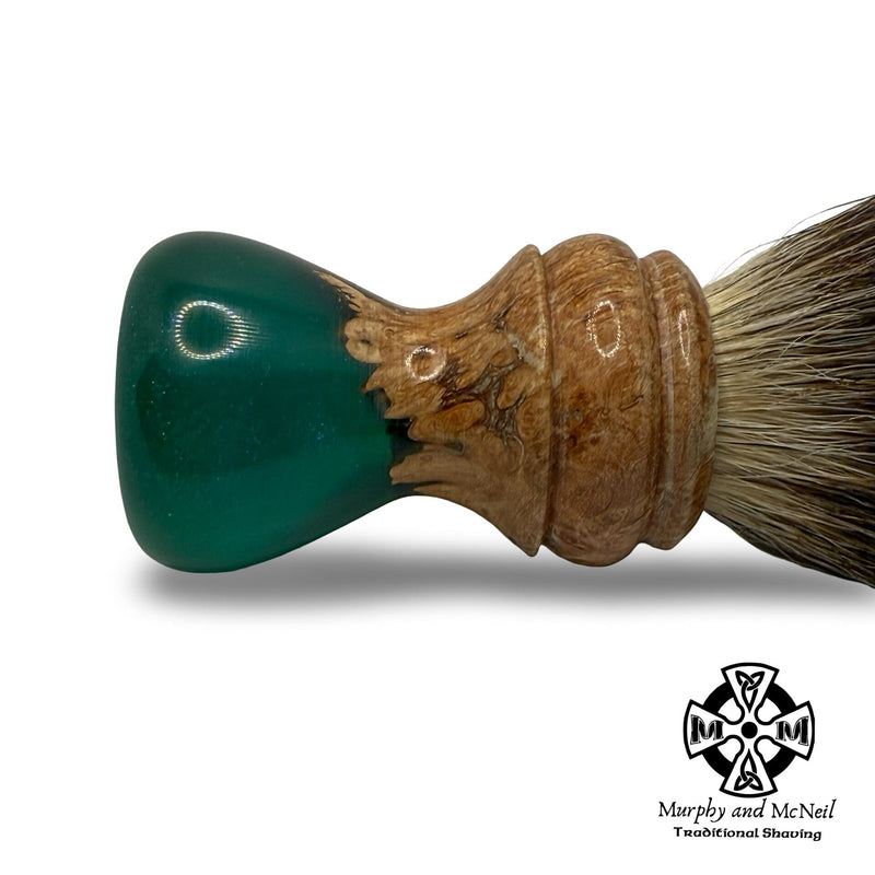 Oak Burl Hybrid Shaving Brush (26mm) - by Sawdust Creations (Pre-Owned) Shaving Brush MM Consigns (JR2) 