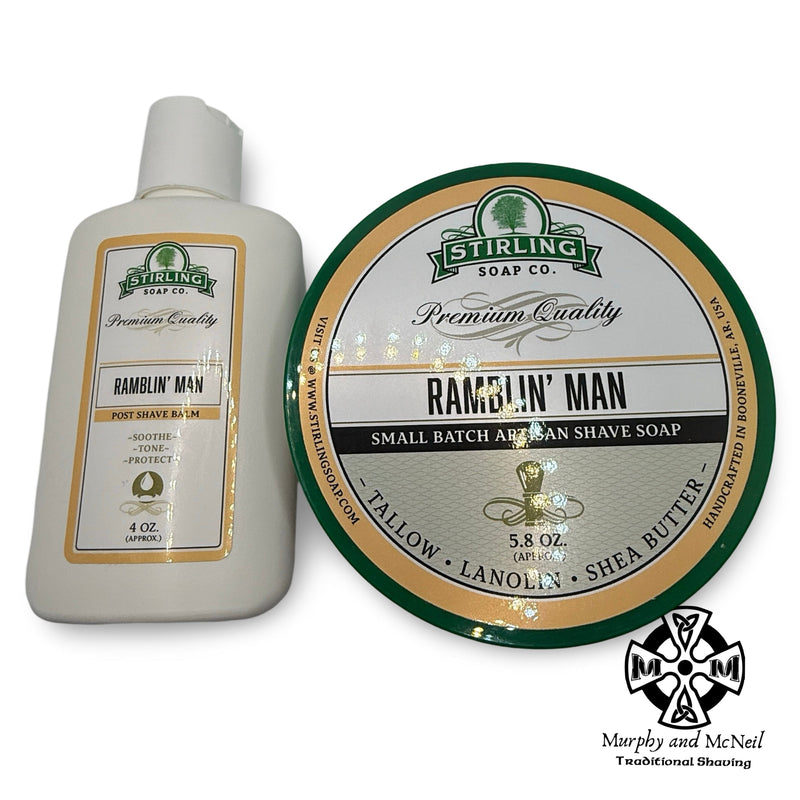 Ramblin Man Shaving Soap (5.8oz) and Balm - by Stirling Soap Co (Used) Shaving Soap MM Consigns (BM) 