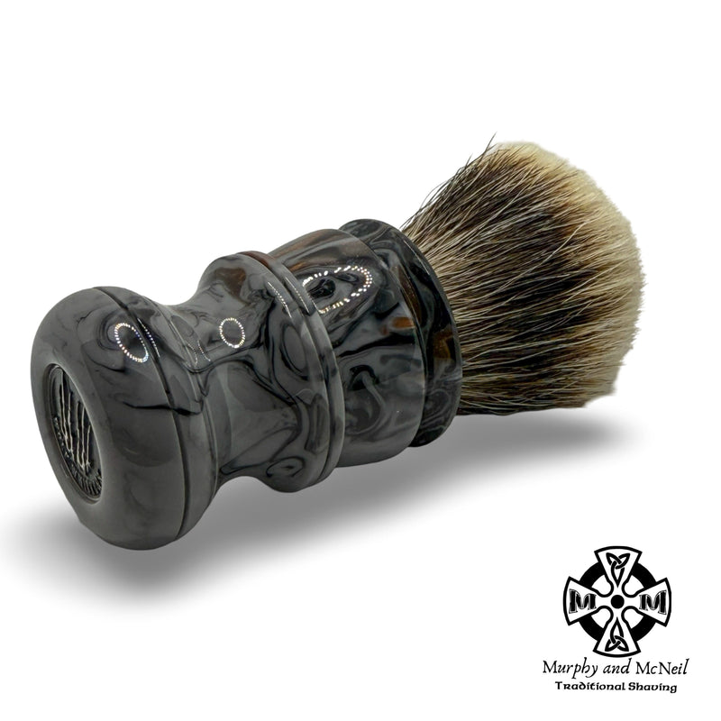 Raptor Gray Shaving Brush (24mm SHD 2-Band) - by Wolf Whiskers (Pre-Owned) Shaving Brush Murphy & McNeil Pre-Owned Shaving 