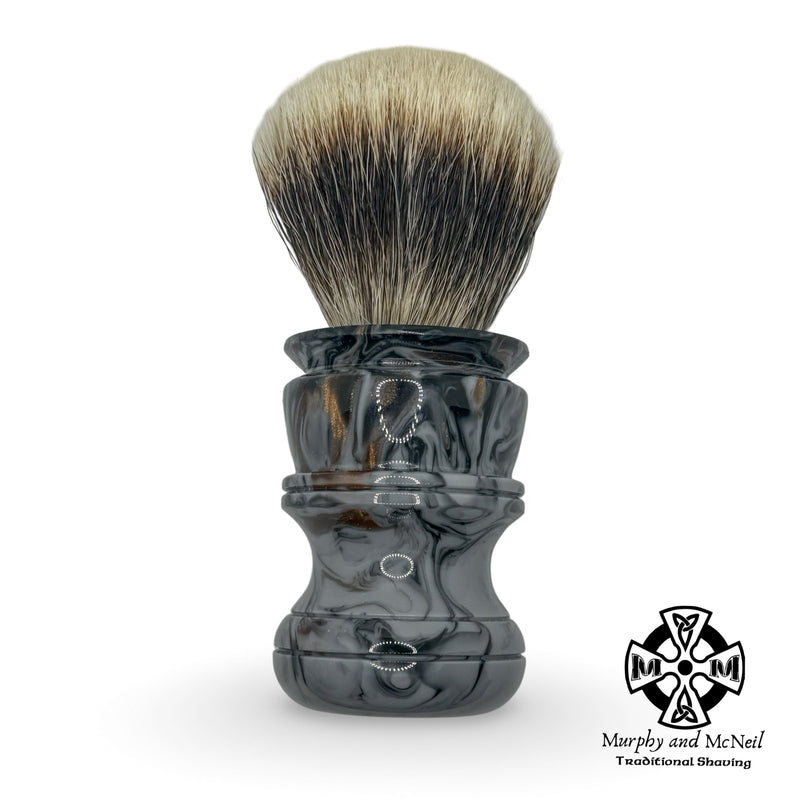 Raptor Gray Shaving Brush (24mm SHD 2-Band) - by Wolf Whiskers (Pre-Owned) Shaving Brush Murphy & McNeil Pre-Owned Shaving 