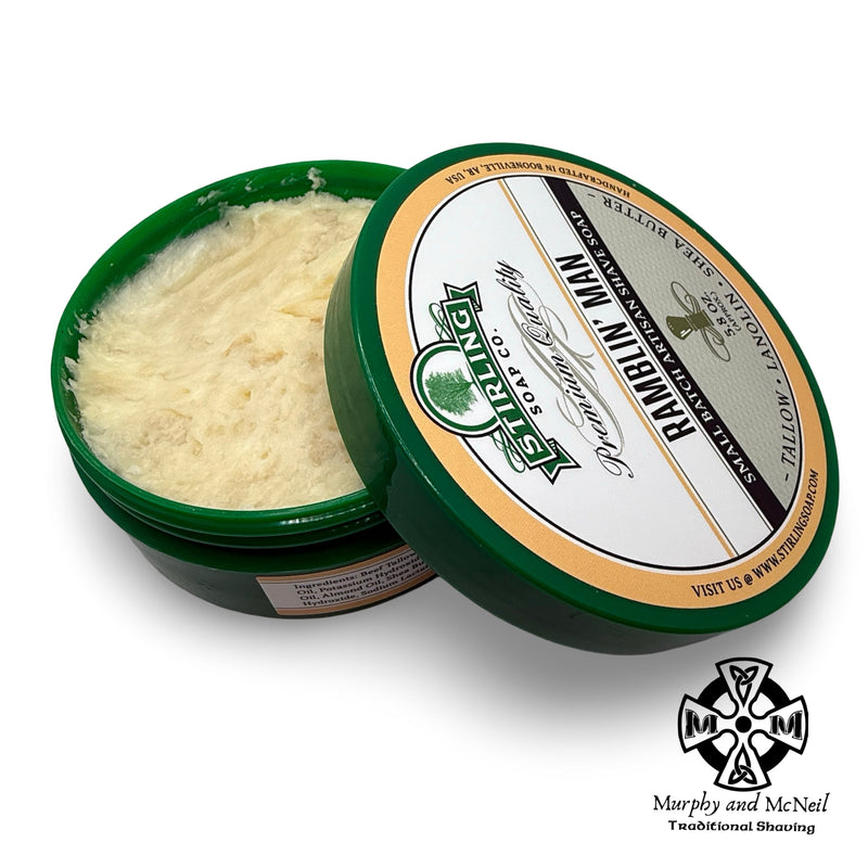 Ramblin Man Shaving Soap (5.8oz) and Balm - by Stirling Soap Co (Used) Shaving Soap MM Consigns (BM) 