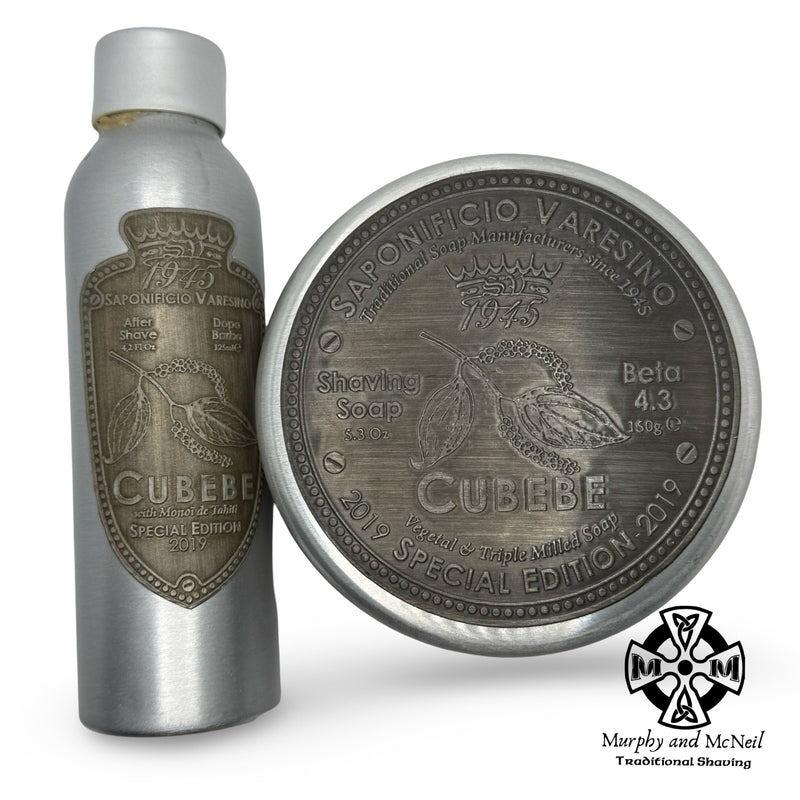 Cubebe Shaving Soap in Tin (Beta 4.3) and Splash - by Saponificio Varesino (Pre-Owned) Shaving Soap Murphy & McNeil Pre-Owned Shaving 