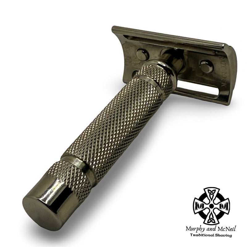 BBS Stainless Steel Safety Razor with Vintage THICK Bar Handle & Case - by Razorock Safety Razor MM Consigns (BM) 