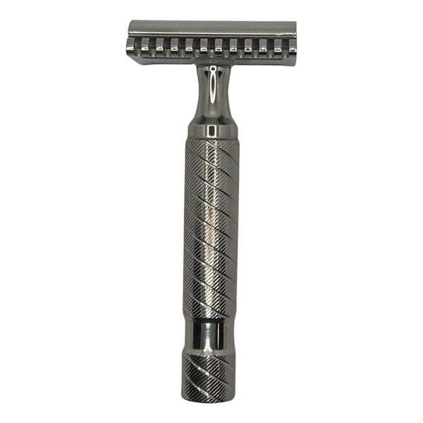 Polished Stainless Steel Safety Razor (0.68, Smooth Cap) with Barber Handle - by Timeless Razors (Pre-Owned) Safety Razor Murphy & McNeil Pre-Owned Shaving 
