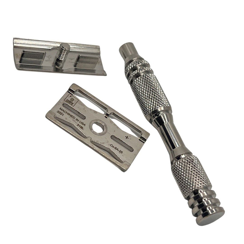 CX 316L Stainless Steel Safety Razor (R2 Handle, 0.88 Base Plate) - by Carbon (Pre-Owned) Safety Razor Murphy & McNeil Pre-Owned Shaving 