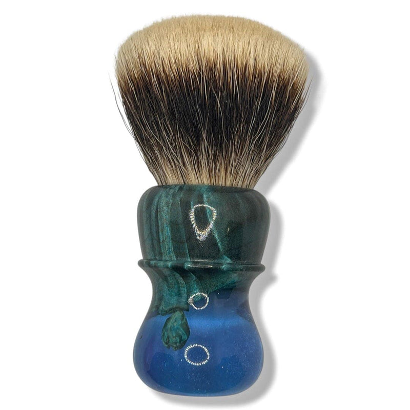 Clear Blue & Turquoise Shaving Brush (28mm B13 Declaration Knot) - by Dogwood Handcrafts (Pre-Owned) Shaving Brush Murphy & McNeil Pre-Owned Shaving 