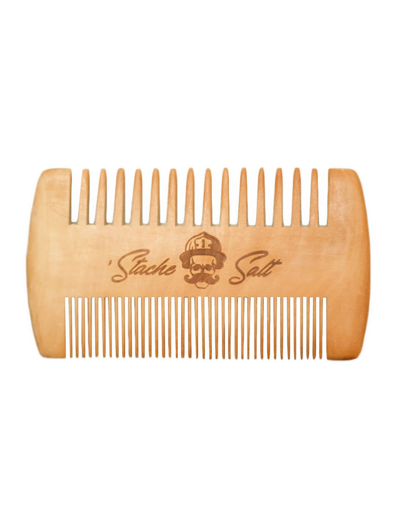 Wood Moustache and Beard Comb Grooming Tools Stache Salt 