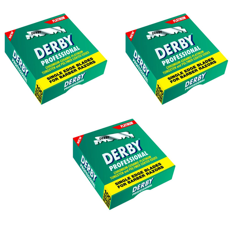Derby Prof Single Edge Razor Blades 100ct Razors & Razor Blades BarberSets 3x Pack 