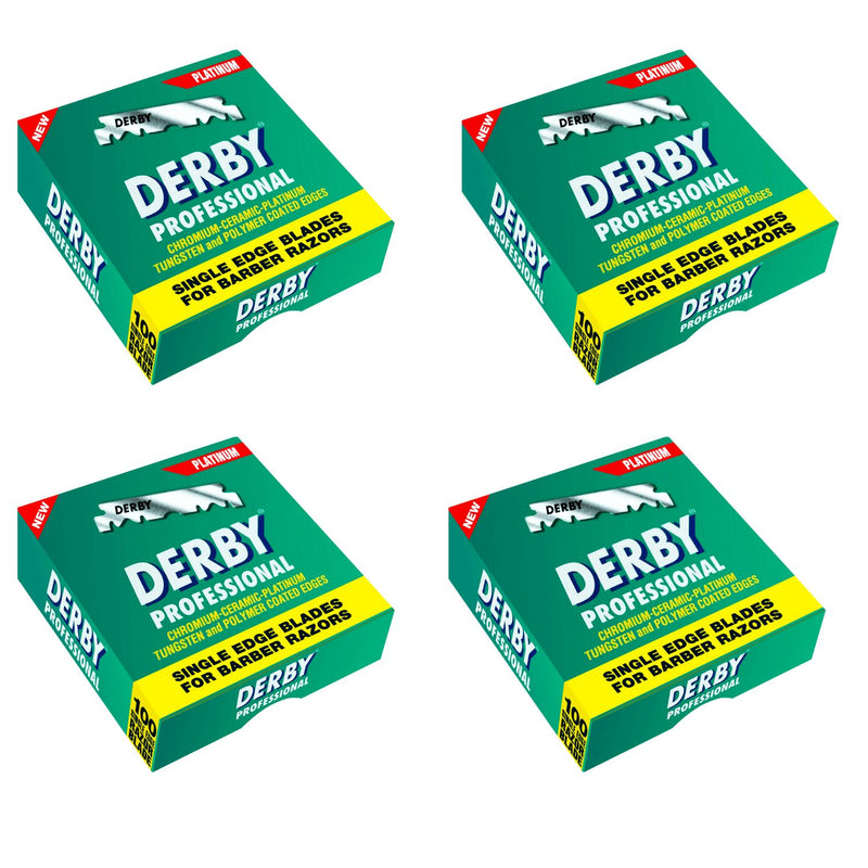 Derby Prof Single Edge Razor Blades 100ct Razors & Razor Blades BarberSets 4x Pack 