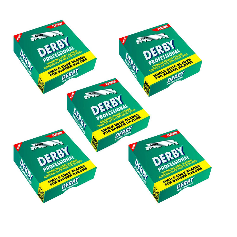 Derby Prof Single Edge Razor Blades 100ct Razors & Razor Blades BarberSets 5x Pack 