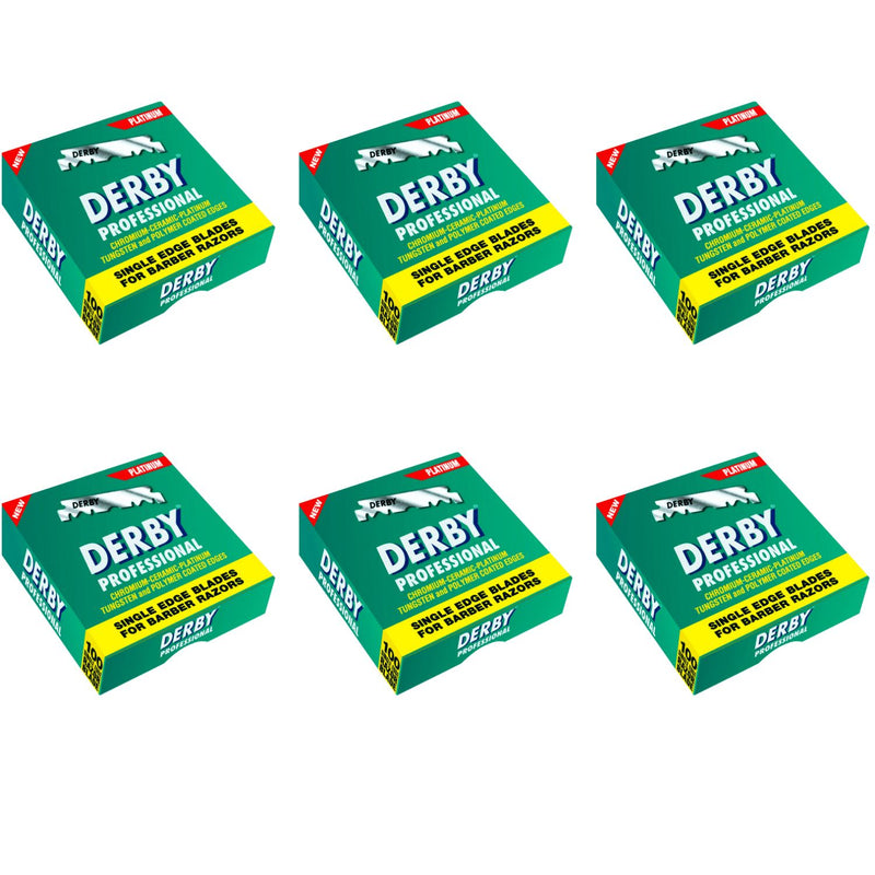 Derby Prof Single Edge Razor Blades 100ct Razors & Razor Blades BarberSets 6x Pack 