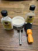 Razorock Safety Razor & Shave Brush w/ Razor Emporium Shave Soap, Splash & Balm Bundle (Citrus)
