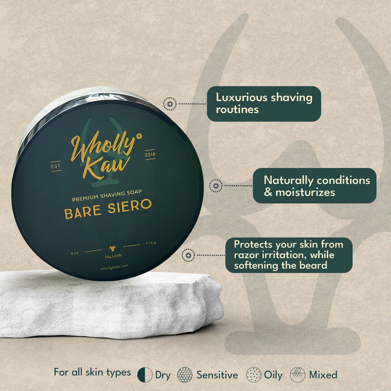 Unscented Tallow Shaving Soap – Premium, Natural, and Gentle for Sensitive Skin Shaving Soap WhollyKaw 