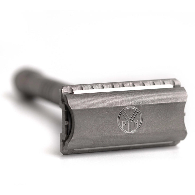 Model 921-M Stainless Steel Safety Razor (Stone Washed Finish) - by Yates Precision Manufacturing Safety Razor Murphy and McNeil Store 