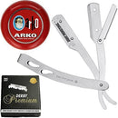 The Shave Factory Straight Edge Razor Kit (Matte/Arko Shaving Soap / 100 Derby Premium Single Edge Razor Blades) BarberSets 