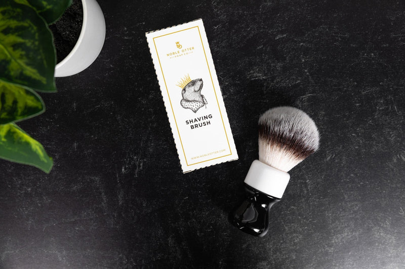 Synthetic Shave Brush - Black/White - 26MM Shaving Brush Noble Otter 