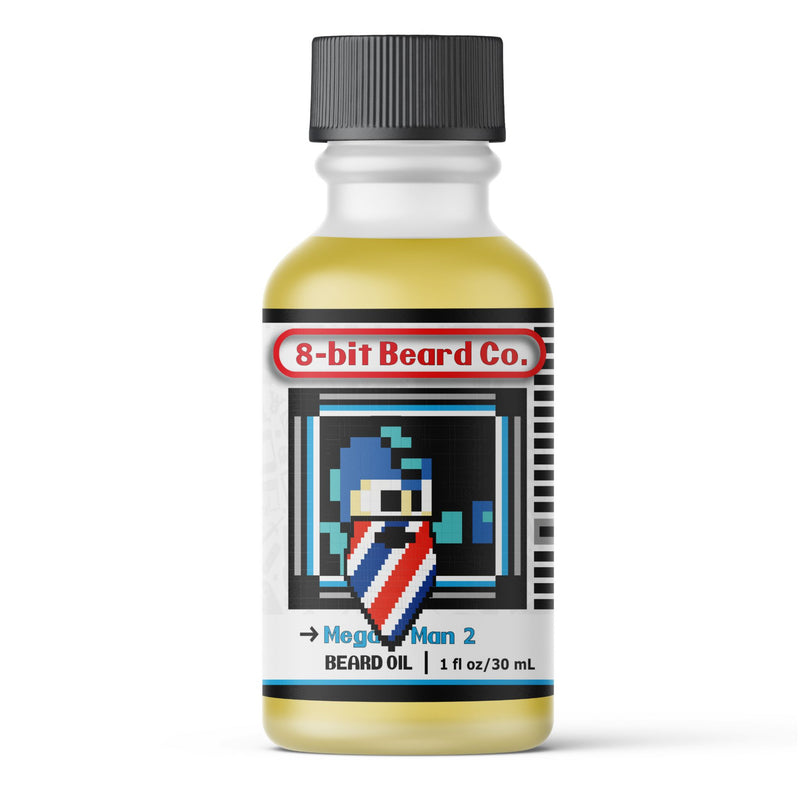Mega Man 2 | Beard Oil - Crisp Barbershop, Cool Mint, Musk Beard Oil 8bit Beard Co. 