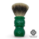 2-Band Finest Badger (24mm Fan) Green Handle Shaving Brush - by Stirling Soap Company (Pre-Owned) Shaving Brush Murphy & McNeil Pre-Owned Shaving 