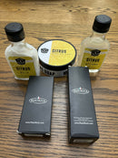 Razorock Safety Razor & Shave Brush w/ Razor Emporium Shave Soap, Splash & Balm Bundle (Citrus)