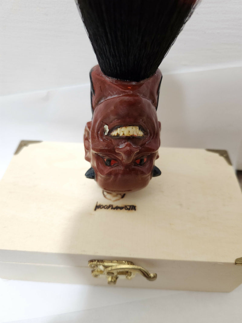 Old Nick/Devil Head Shaving Brush Resin Hand Painted Synthetic Knot (pre owned) Shaving Brush Ice Shave 