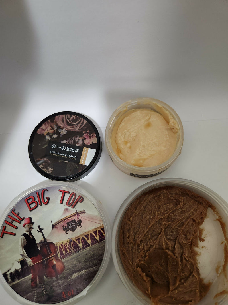 A&E/The Club The Big Top, Barriester Brew Ha Balm, Sebum Aqua Serum, Taylor Jerymn Balm Bundle Aftershave Balm Ice Shave 