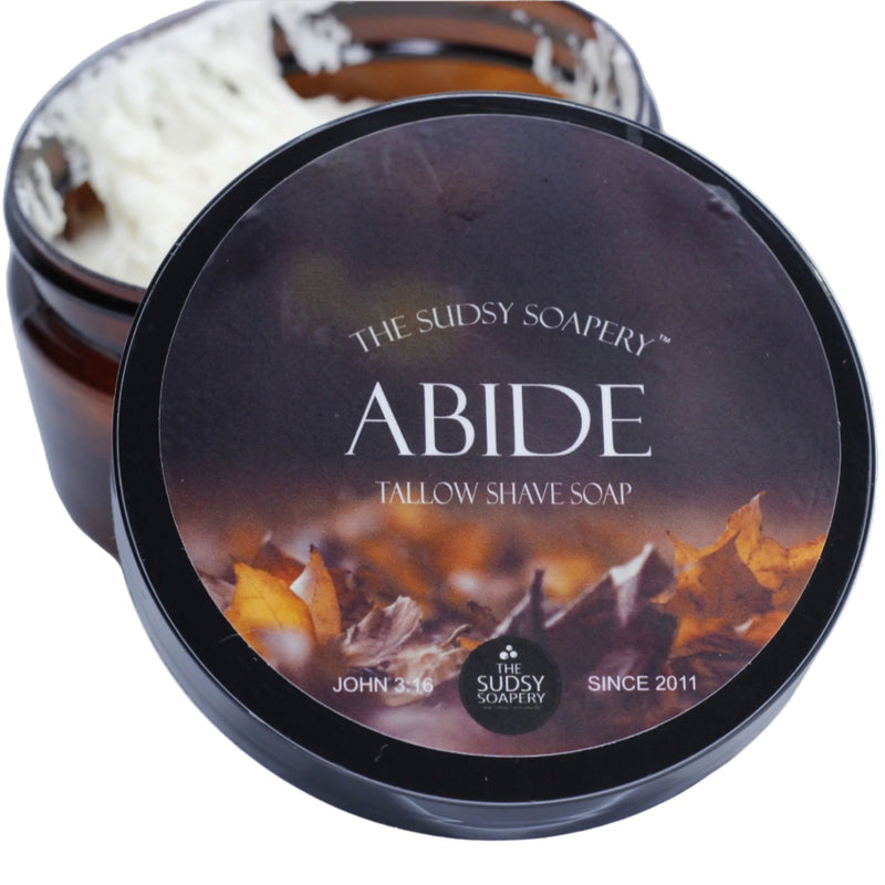 Abide Beef Tallow Shaving Soap Shaving Soap The Sudsy Soapery Natural Products, LLC 