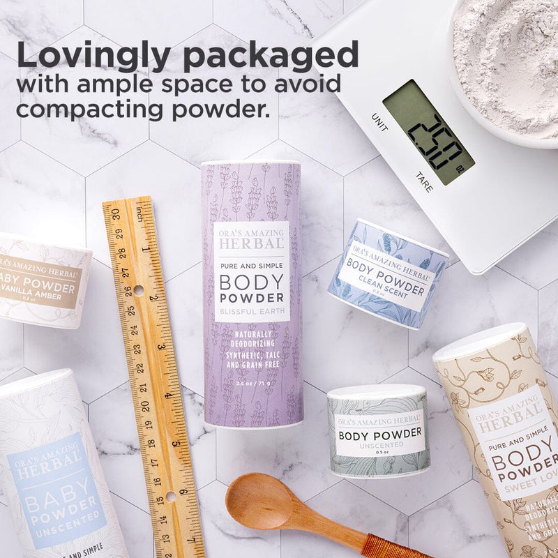 Talc Free Body Powder, Clean Scent Body Powder Ora's Amazing Herbal 