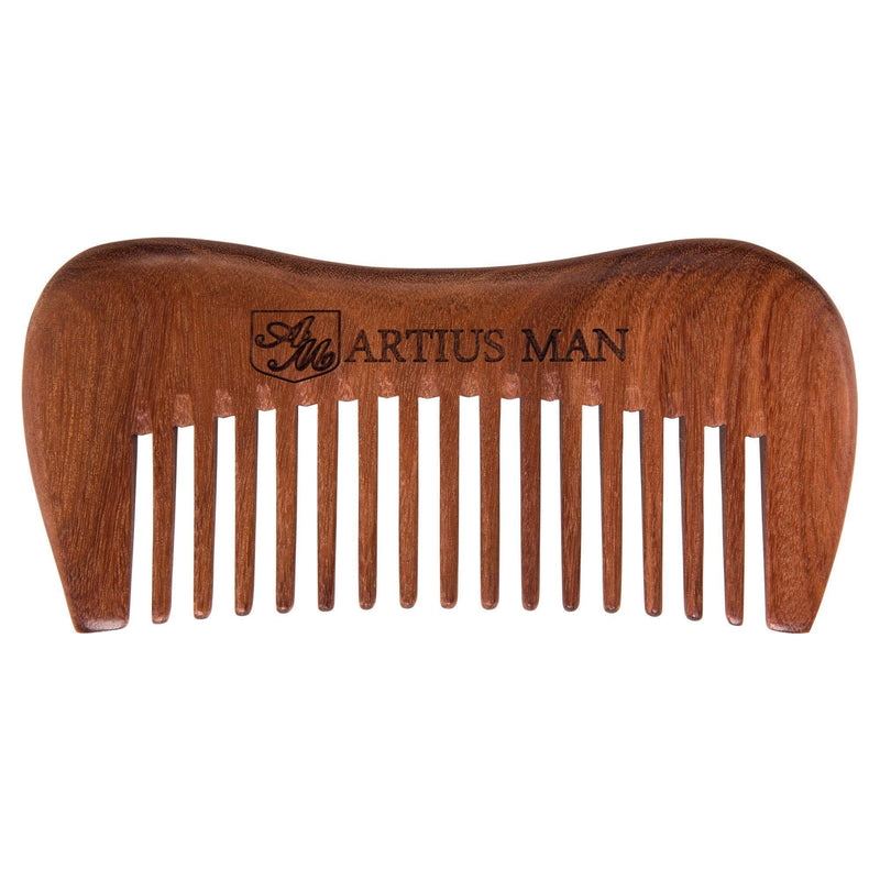 Handmade Wood Beard Comb Grooming Tools Artius Man Wide 