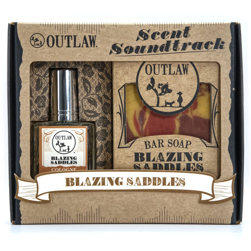 Outlaw Cologne & Handmade Soap Gift Set - The Scent Soundtrack Colognes and Perfume Outlaw Blazing Saddles: Leather | Gunpowder | Sandalwood 