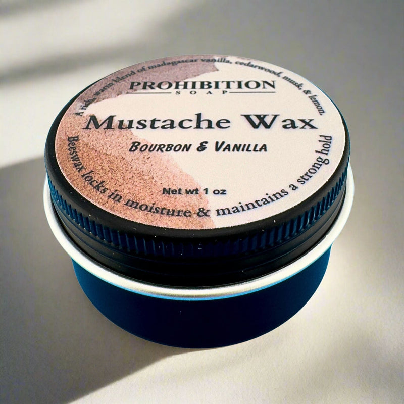 Bourbon & Vanilla Mustache Wax Beard & Mustache Wax Prohibition Soap 