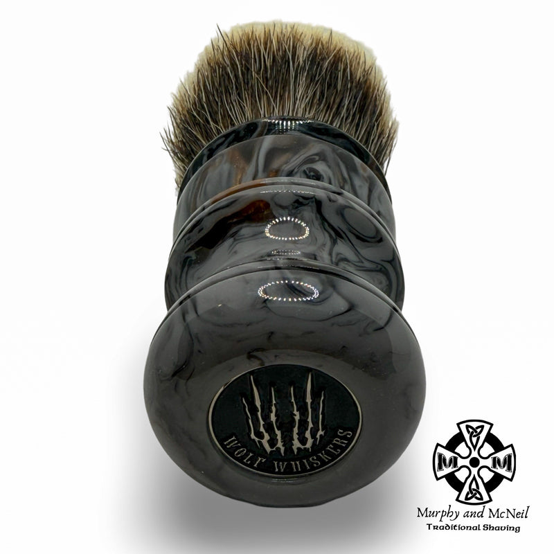 Raptor Gray Shaving Brush (24mm SHD 2-Band) - by Wolf Whiskers (Pre-Owned) Shaving Brush Murphy & McNeil Pre-Owned Shaving 