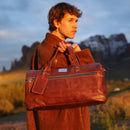 Luxury Leather Duffel Bag Cases and Dopp Bags Lifetime Leather Co Pecan 