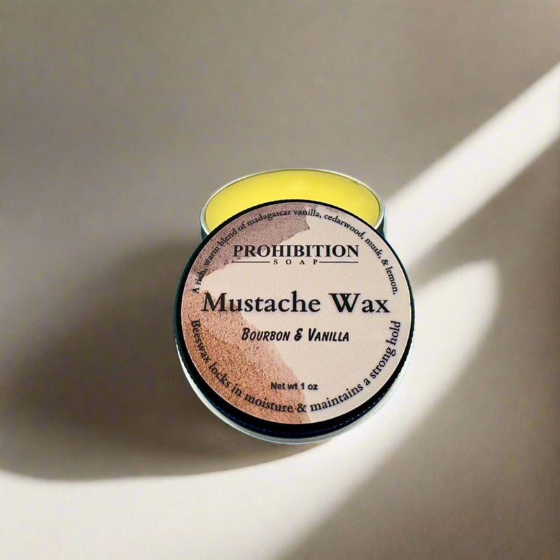 Bourbon & Vanilla Mustache Wax Beard & Mustache Wax Prohibition Soap 