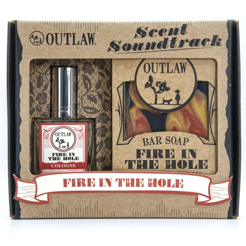 Outlaw Cologne & Handmade Soap Gift Set - The Scent Soundtrack Colognes and Perfume Outlaw Fire in the Hole: Campfire | Gunpowder | Whiskey 